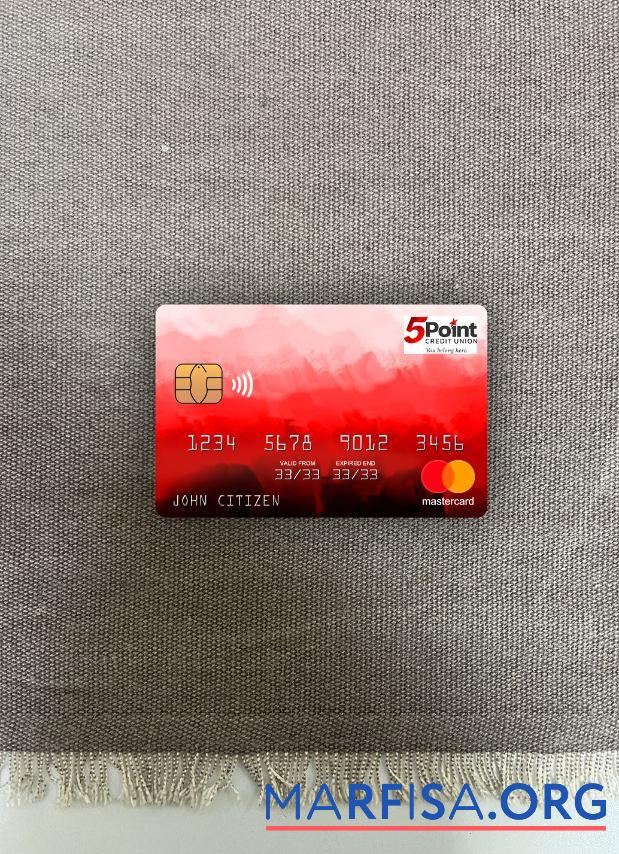 Printable USA Texas 5Point Credit Union bank mastercard photolook front real example